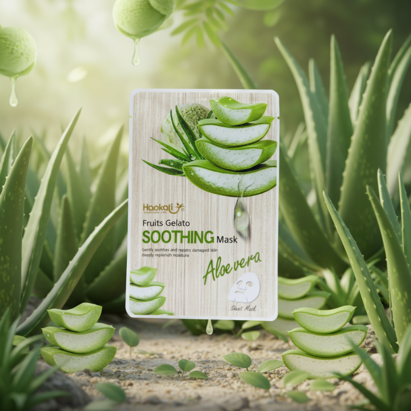 Тканевая маска для лица Haokali Fruits Gelato — Soothing Aloe Vera