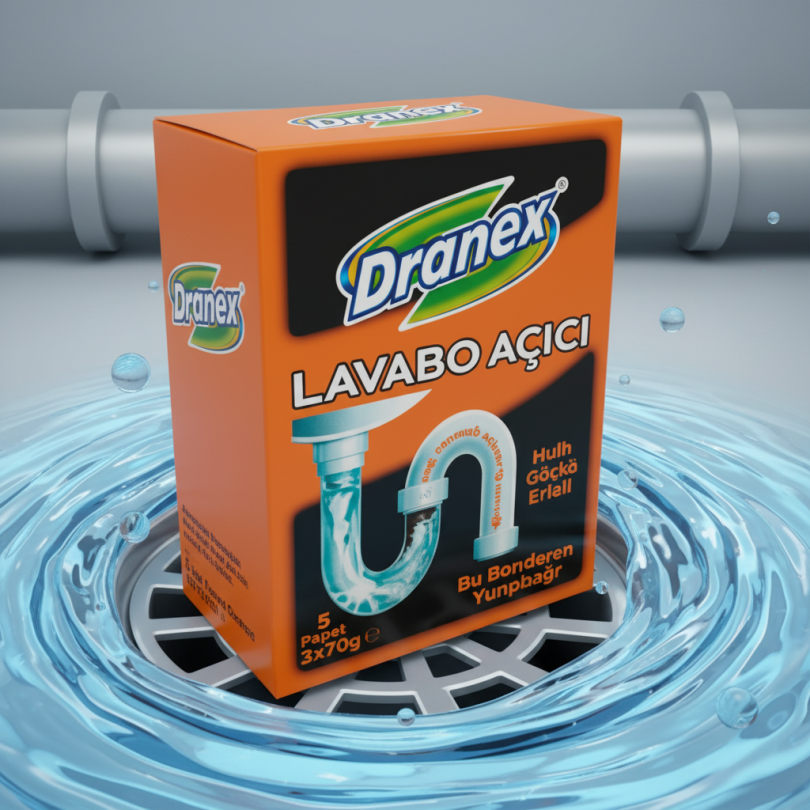 Средство для прочистки труб Dranex Lavabo Açıcı (3 пакета по 70 г)