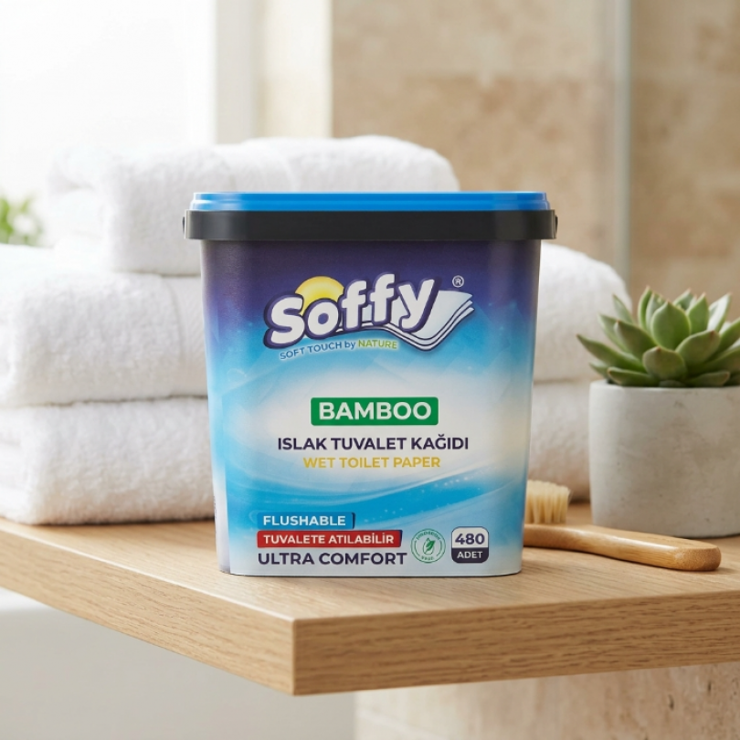 Бумага туалетная влажная SOFFY, 480 шт, ведро