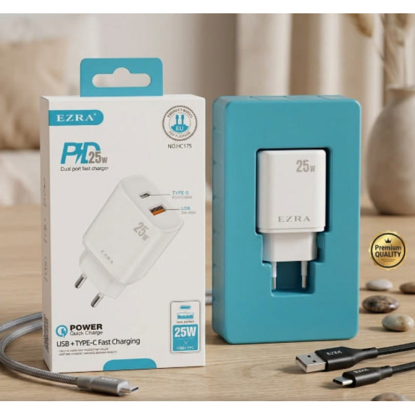 Зарядное устройство EZRA PD25W (USB + Type-C)